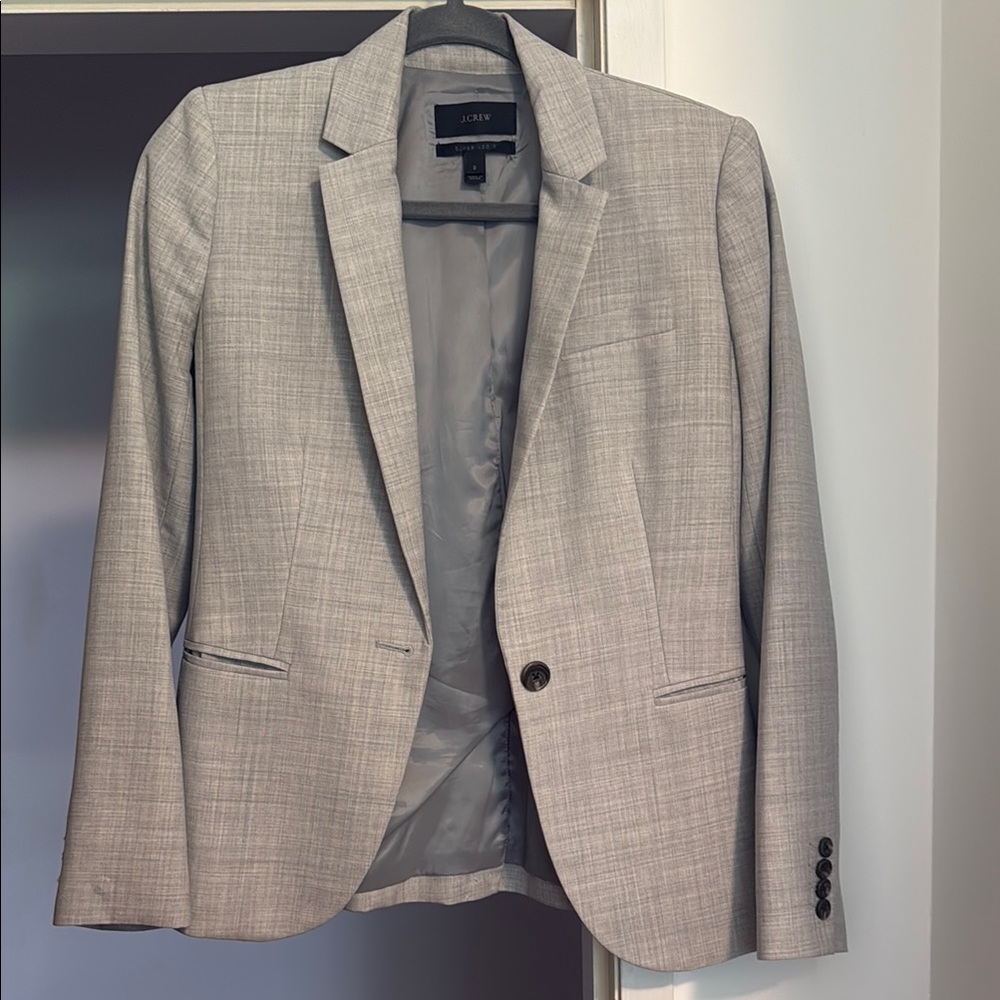 J. Crew Gray Women’s Tailored Blazer - Super 120s wool